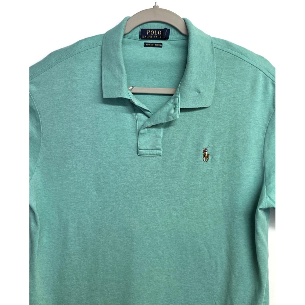 Polo Ralph Lauren Mens Pima Soft Touch Cotton Polo Shirt Mint Green Large